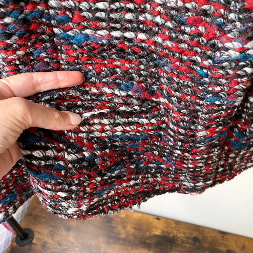 NWT IRO Carene Tweed Jacket Knit Knotted Boucle Red Black Wool Blend Size 40/L - Picture 12 of 14